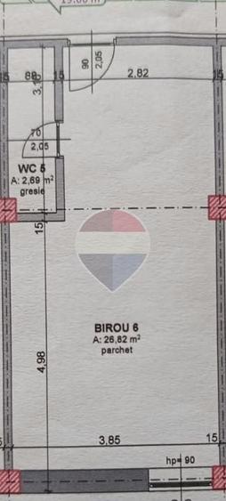 Birou, de 40 mp, în Central