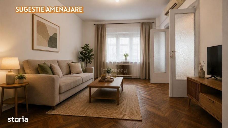 Apartament cu 3 camere semidecomandat în Știrbei Vodă