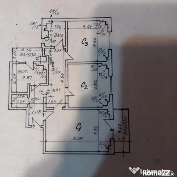 Apartament cu 3 camere decomandat în Ultracentral