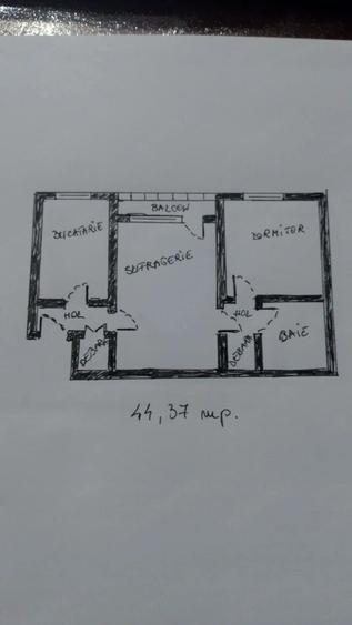 Apartament cu 2 camere semidecomandat în Central