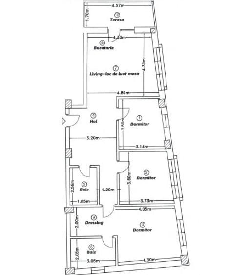 Apartament cu 3 camere semidecomandat în Dâmbul Rotund