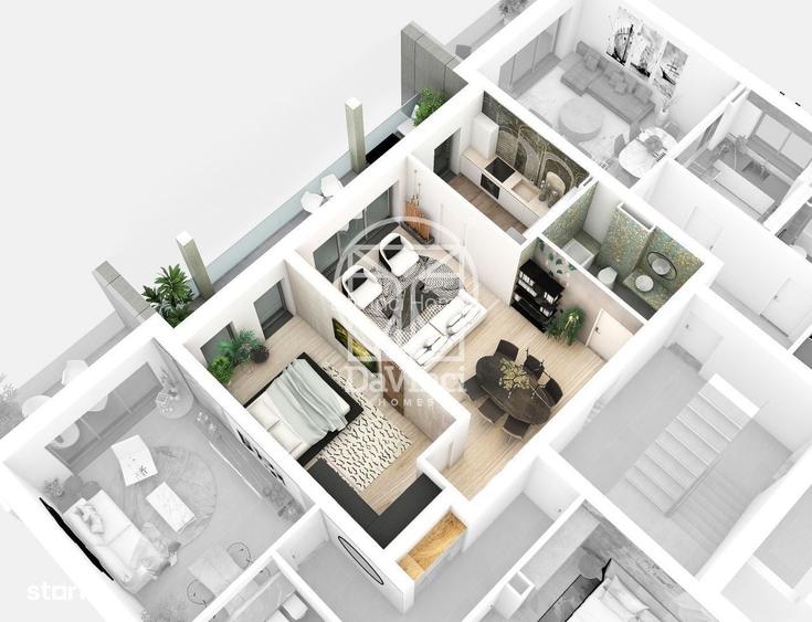 Apartament 2 camere -54.12. mpu + 14.42 mp terasa - bucatarie separata