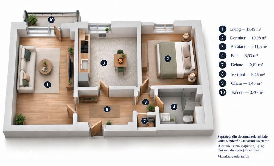 Apartament cu 2 camere în Militari