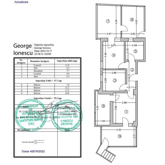 Apartament cu 4 camere nedecomandat în Central