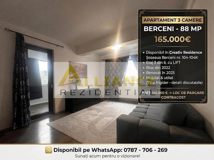 Apartament cu 3 camere semidecomandat în Berceni