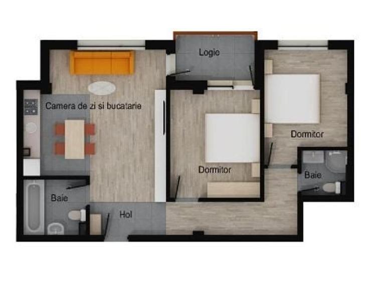 Apartament cu 3 camere semidecomandat, mobilat în Florești