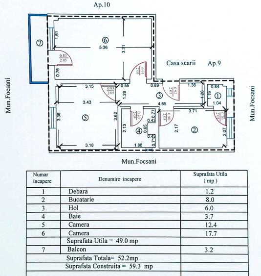 Apartament cu 2 camere decomandat în Ultracentral