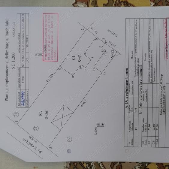 Teren de 340 mp, în Chitila