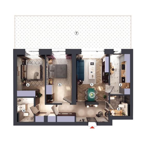 Apartament cu 3 camere în Central