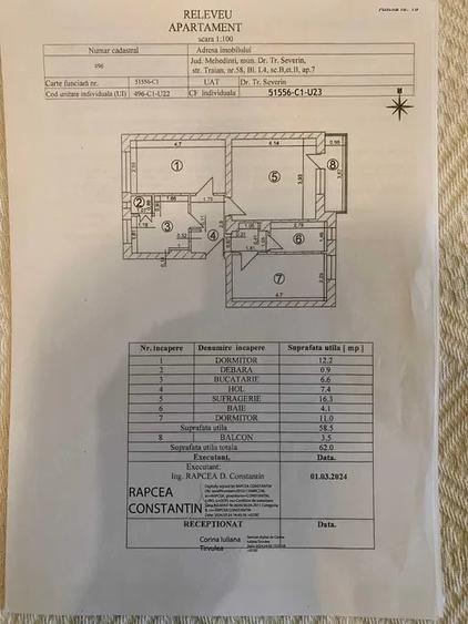 Apartament cu 3 camere decomandat în Central
