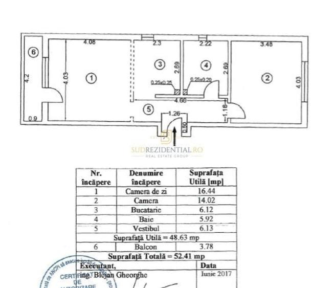 Apartament 2 camere – 52,41 mp zona Bd. Brancoveanu – Luica, Sector 4 - 9