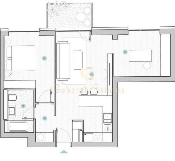 Apartament cu 3 camere în Zona industrială