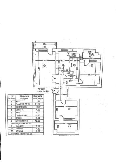 Apartament cu 3 camere decomandat în 9 Mai