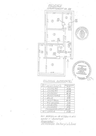 Apartament cu 3 camere decomandat în Aviației