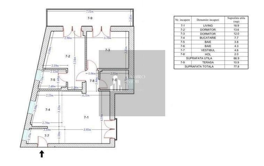 Apartament cu 3 camere decomandat în Drumul Găzarului