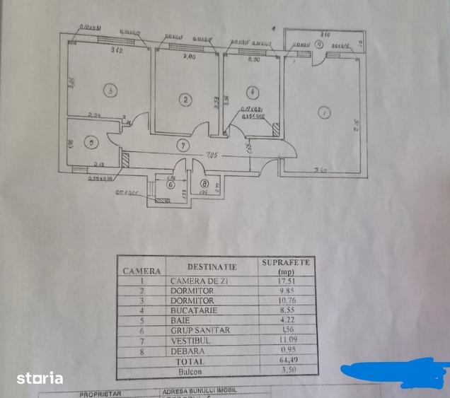 Apartament cu 3 camere decomandat în Rahova
