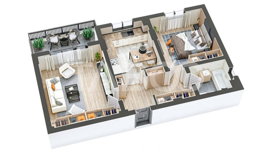 Apartament cu 2 camere decomandat în Mihai Viteazul