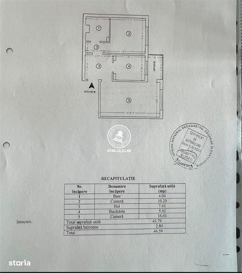 Apartament cu 2 camere decomandat în Galata