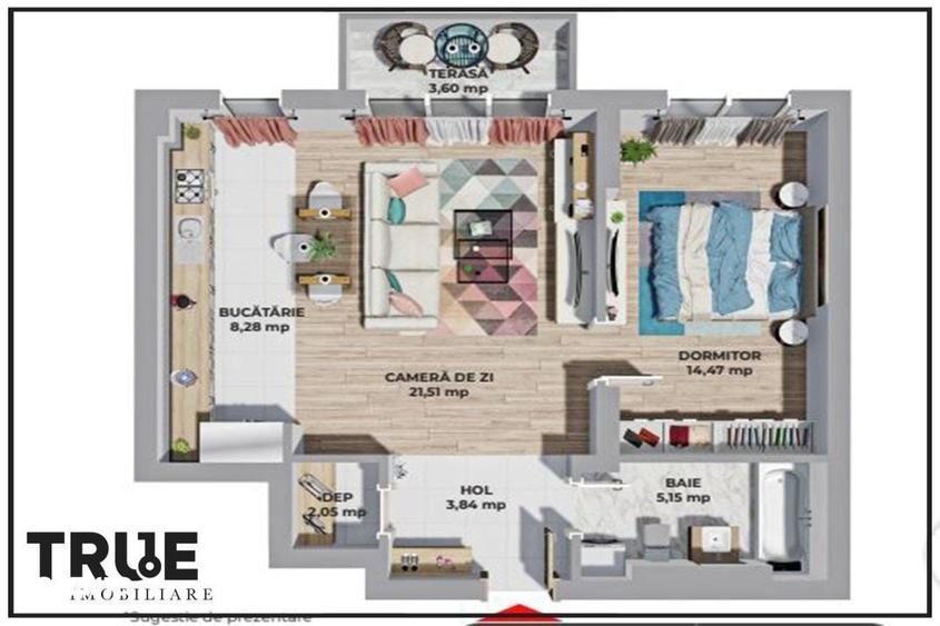 Apartament cu 2 camere în Bălcescu