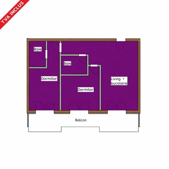 Apartament cu 3 camere în Nord