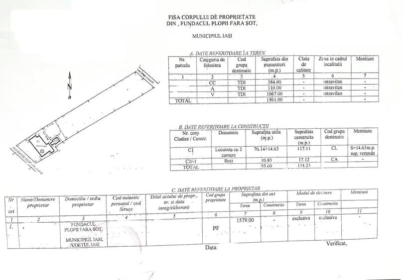 Teren intravilan Iasi 1.561 mp Bucium Plopii fara So? la 2 drumuri - 4