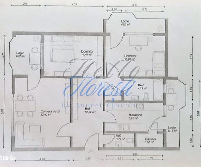 UNICAT, Apartament 4 camere 81mp, Zona Grigorescu - 12