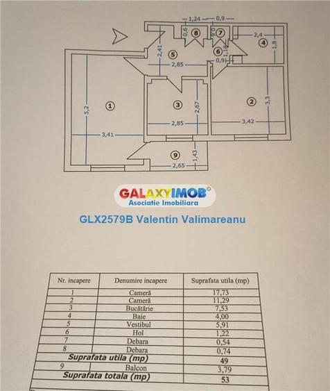 Apartament cu 2 camere decomandat, mobilat în Rahova