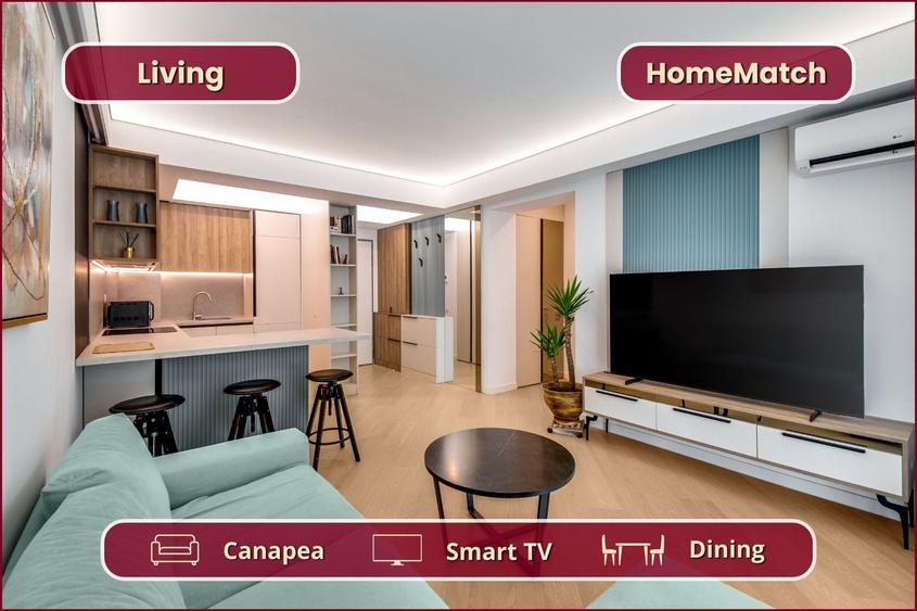 Apartament cu 2 camere semidecomandat, mobilat în Pipera