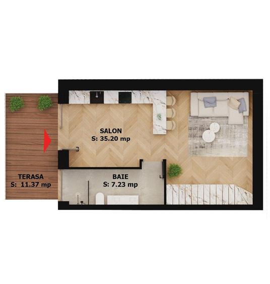 Apartament cu 2 camere decomandat în Central