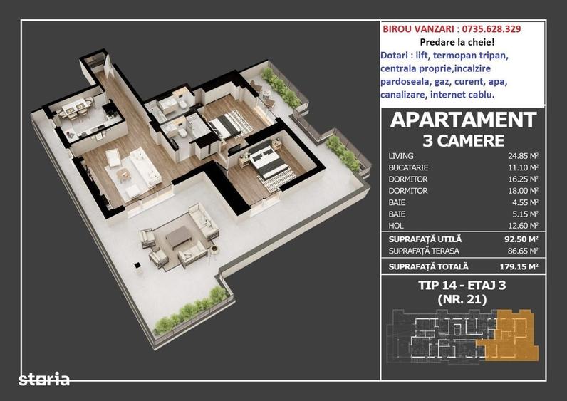 3 camere 93 mp cu terasa de 87 mp, 2 bai, Oltenitei, Laurentiu Raiciu - 4