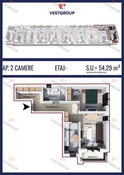 Apartament cu 2 camere în Roșu — fotografia 3