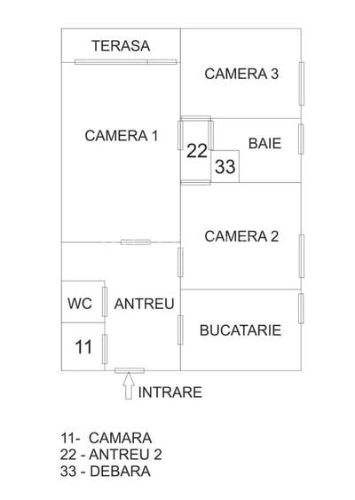 Apartament cu 3 camere decomandat în 7 Noiembrie