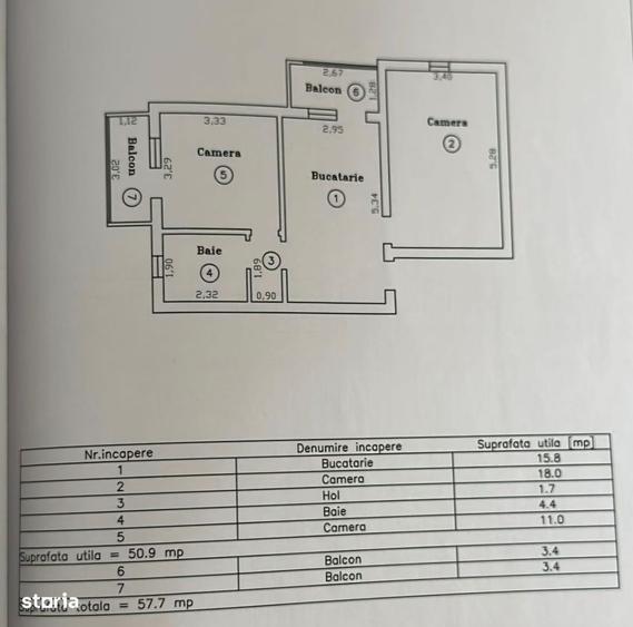 Apartament cu 3 camere decomandat în Girocului — fotografia 3