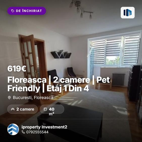 Apartament cu 2 camere semidecomandat, mobilat în Floreasca