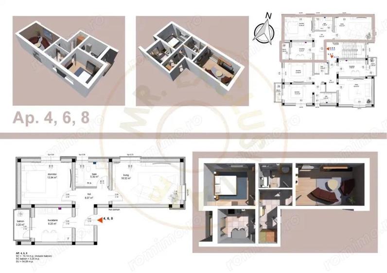 Apartament cu 2 camere decomandat în Smeura