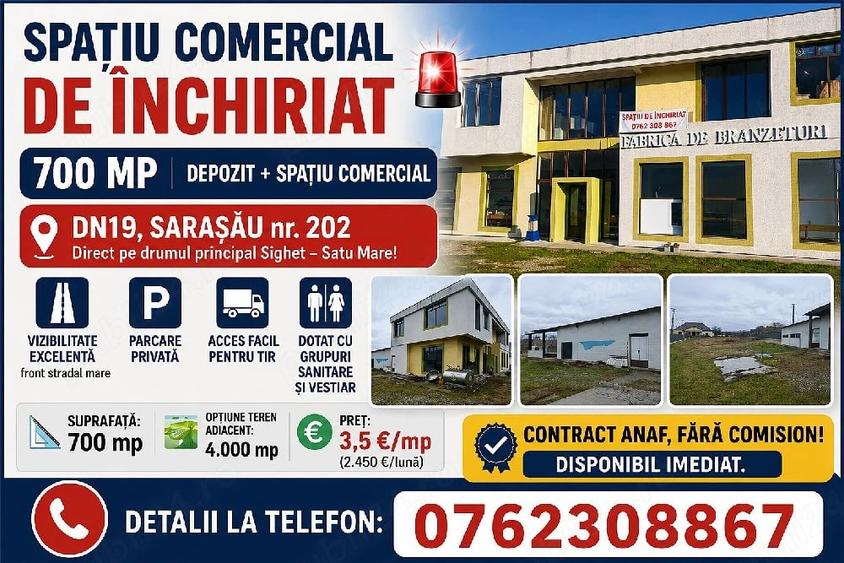 Spațiu comercial, de 700 mp, în Sarasău