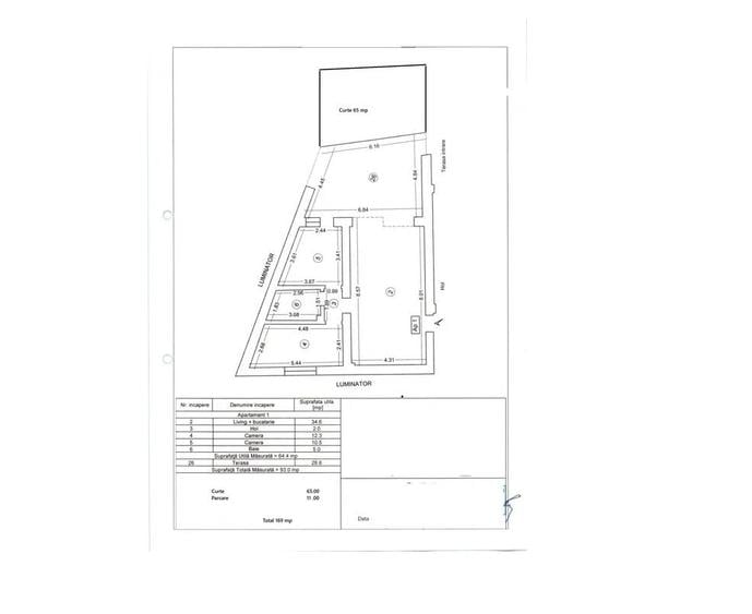Apartament cu 3 camere în Central