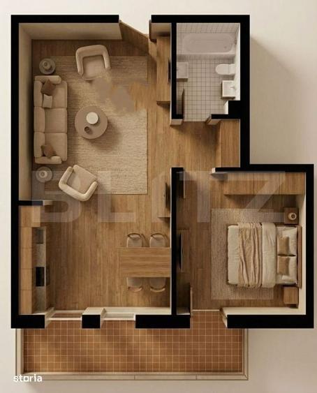 Apartament cu 2 camere în Burdujeni