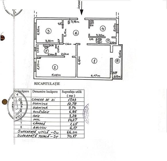 Apartament cu 3 camere decomandat în Țiglina 3