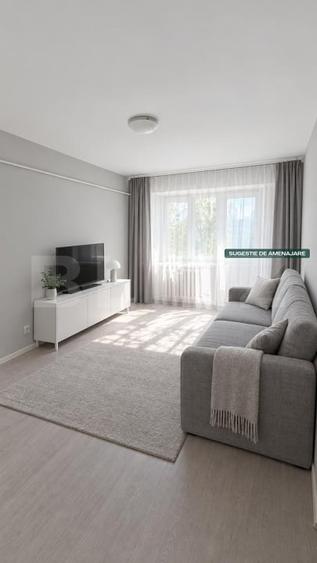 Apartament cu 2 camere semidecomandat, mobilat în Micro 38