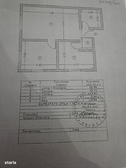 Apartament cu 3 camere în Dămăroaia