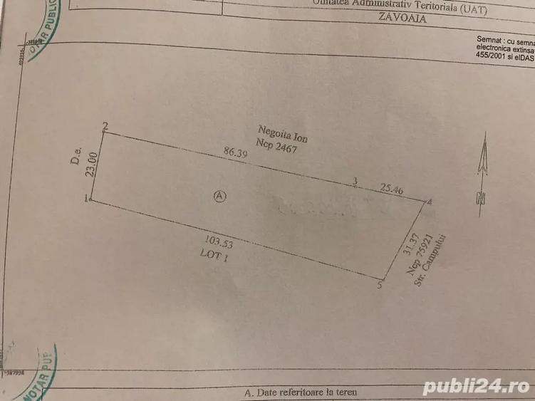 Teren de 2886 mp, în Zăvoaia