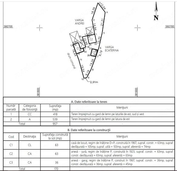 Casă cu 4 camere cu Teren 957 Mp în Mera