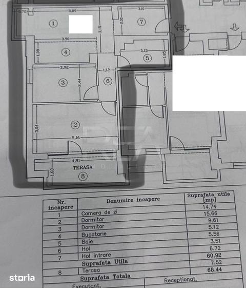 Apartament cu 3 camere decomandat în Ozana