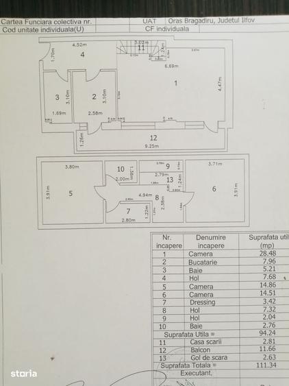 Apartament cu 3 camere în Central