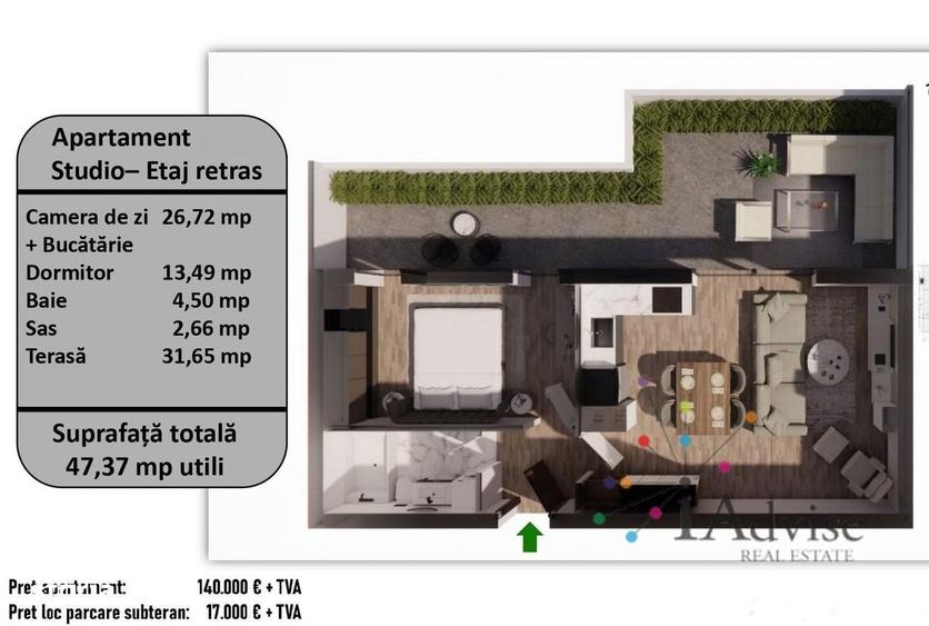 Apartament cu 2 camere în Tractorul