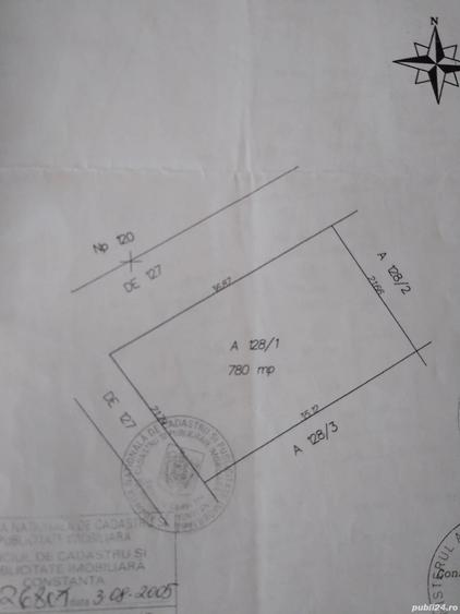 Teren de 780 mp, în 23 August
