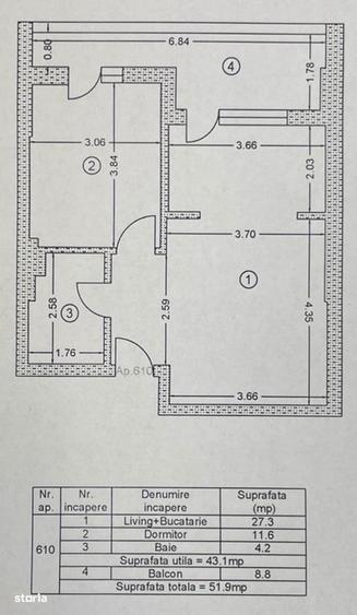 Apartament cu 2 camere în Central