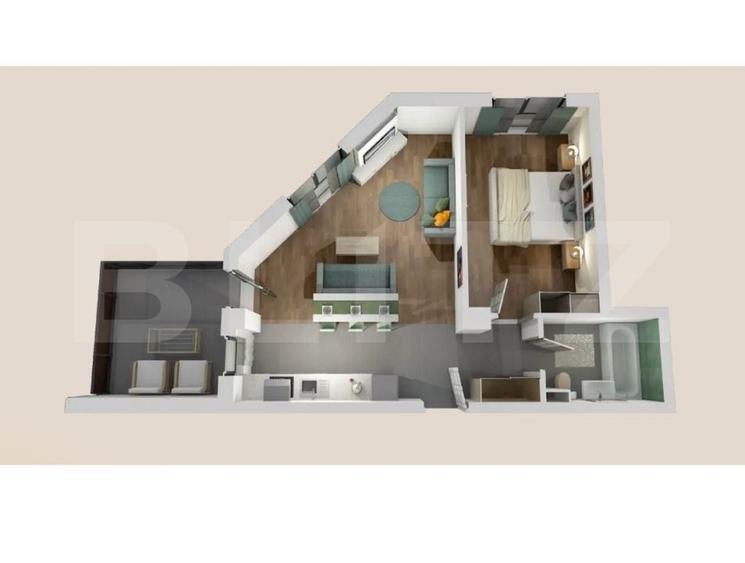 Apartament 2 camere, bloc nou, semifinisat, 52 mp, zona Vivo - 1
