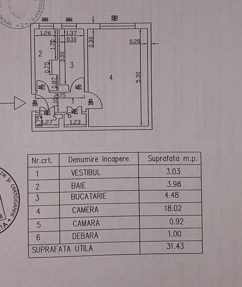 Garsonieră decomandată în Iancului